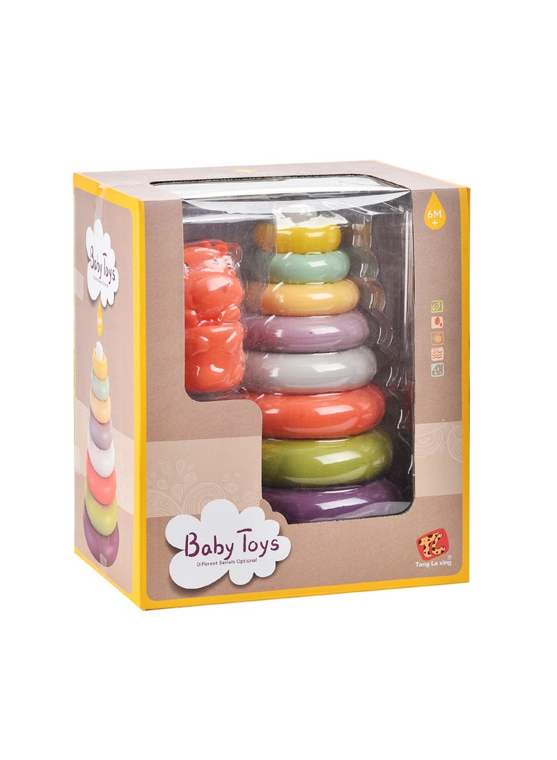 Educational Multicolored Stacking Plastic Rings Tower Set