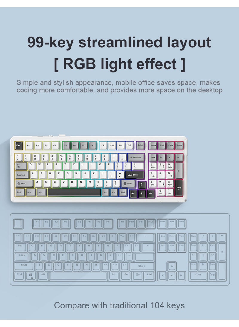 F99 Wireless Mechanical Keyboard, Tri-Mode BT5.0/2.4GHz/USB-C Hot Swappable Custom Keyboard, Pre-lubed Reaper Switch, Gasket Structure, RGB Backlit Gaming Keyboard for PC/Tablet/PS/Xbox