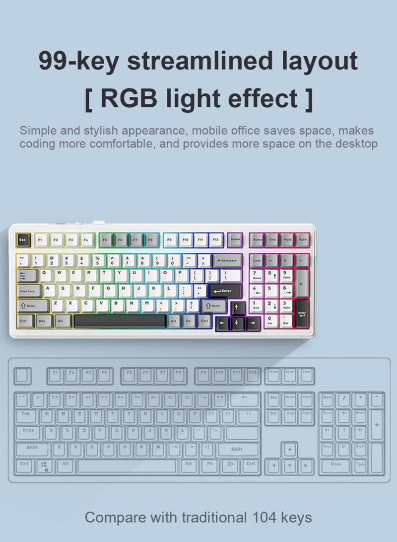 F99 Wireless Mechanical Keyboard, Tri-Mode BT5.0/2.4GHz/USB-C 95% Hot Swappable Custom Keyboard, Pre-lubed Walvis Sea Switch, Gasket Structure, RGB Backlit Gaming Keyboard for PC/Tablet/PS/Xbox