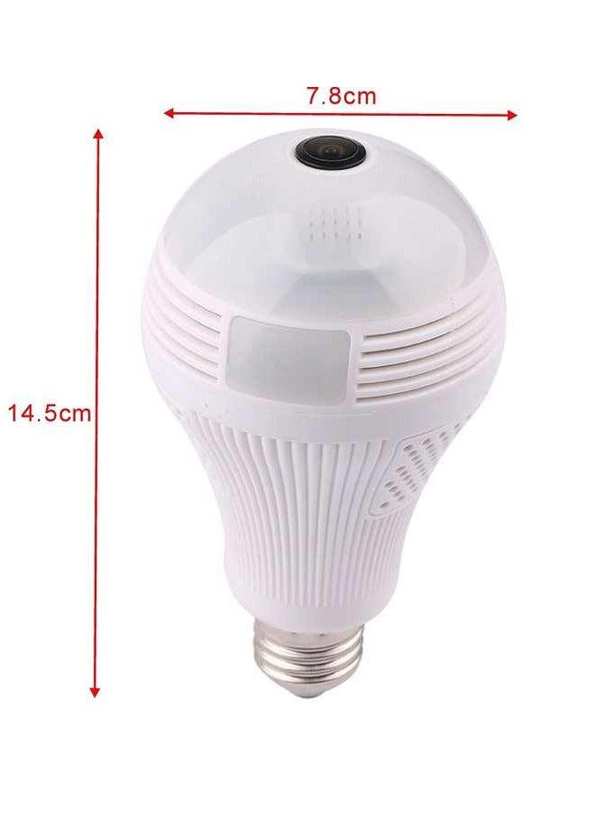 CAMCARE V380 Spy Fisheye 360° Panoramic Wi-Fi 2MP Ultra HD IP CCTV Wireless Bulb Security Camera, Inbuilt Mic & Speaker for Two Wat Audio/Night Vision/Motion Detection