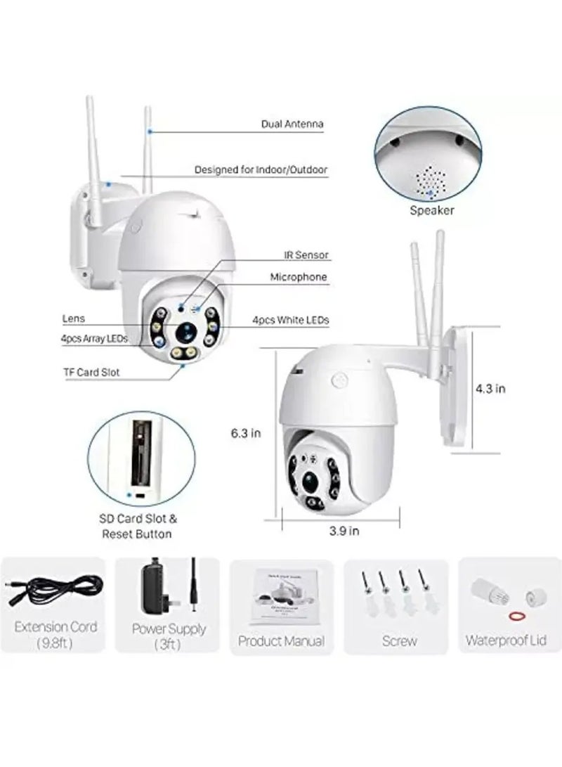 WIFI Outdoor HD Wireless Waterproof IP Security Camera with Adapter