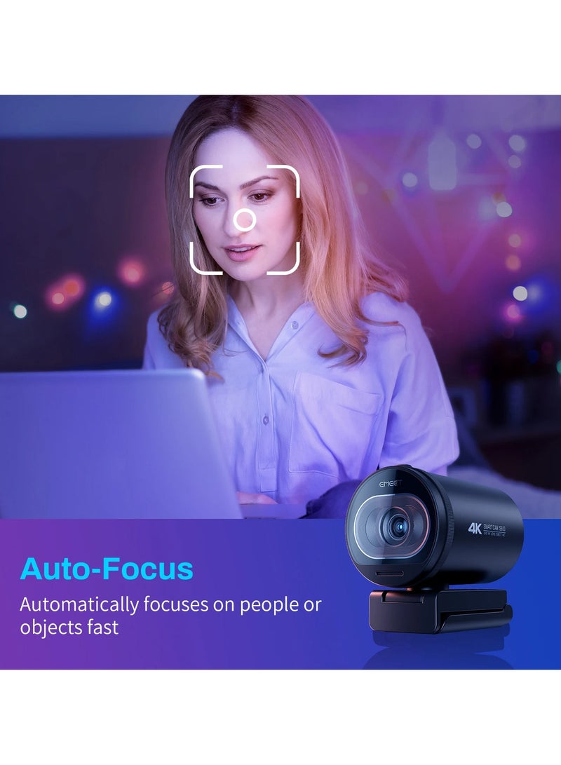 4K Webcam – EMEET S600 1080P 60FPS Autofocus Streaming Web Camera