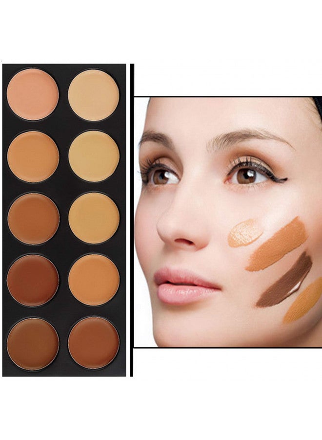 Vodisa 10 Colour Makeup Contour Palette-Cream Concealer Kit- Blemish Face Contouring Highlighter Palette- Sleek Cosmetics Professional Base Foundation Beauty Make up Cream Makeup Blemish Pallet