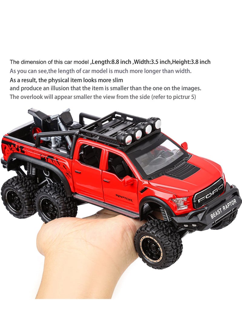 Toy Pickup Trucks for Kids F150 Raptor DieCast Model Car with Sound and Light for Ages 3 and Up