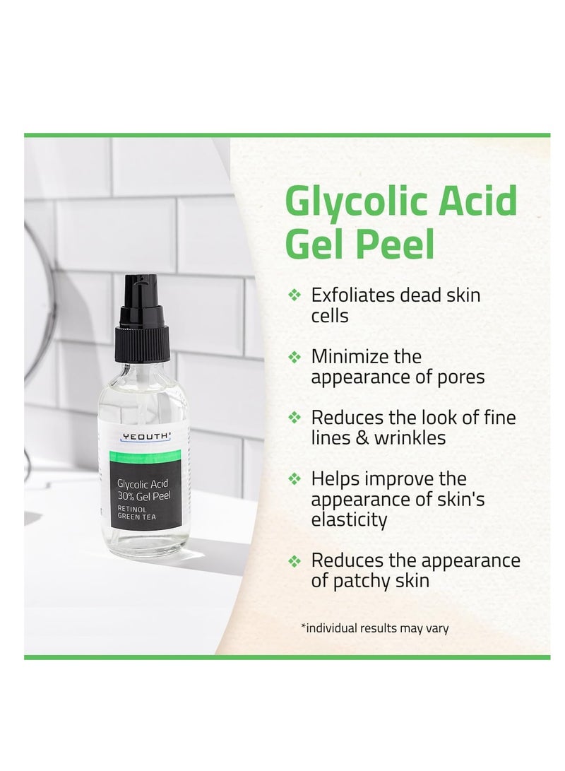 30% Glycolic Acid Peel with Retinol, GreenTea, 1oz