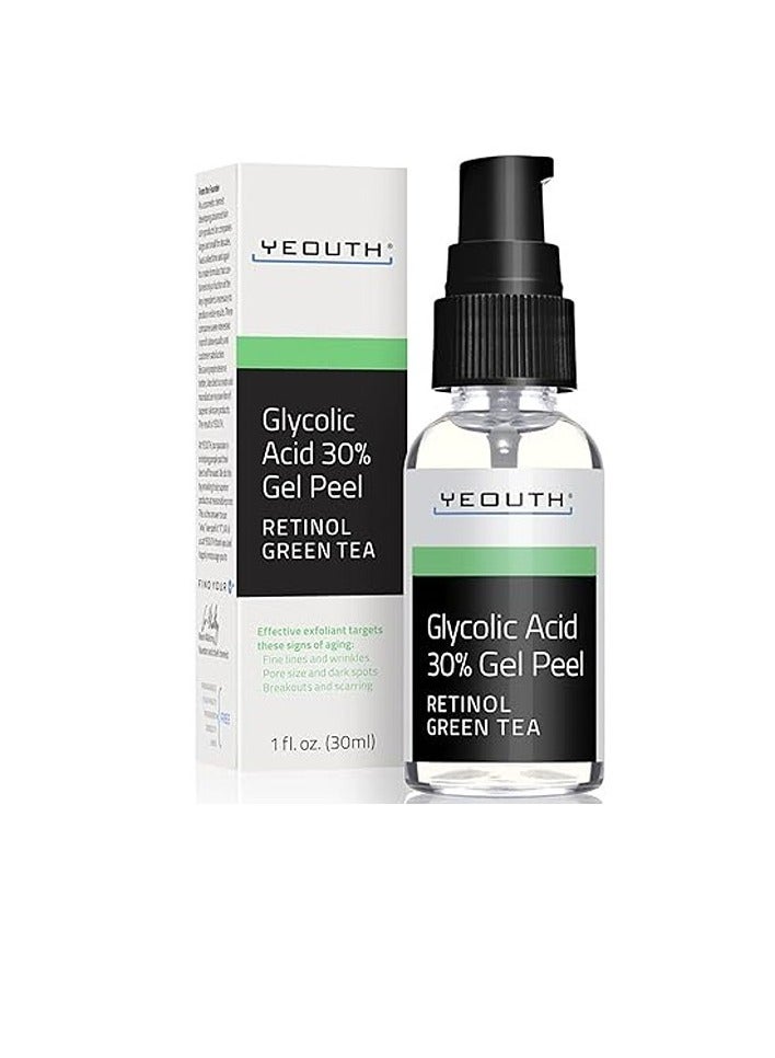 30% Glycolic Acid Peel with Retinol, GreenTea, 1oz