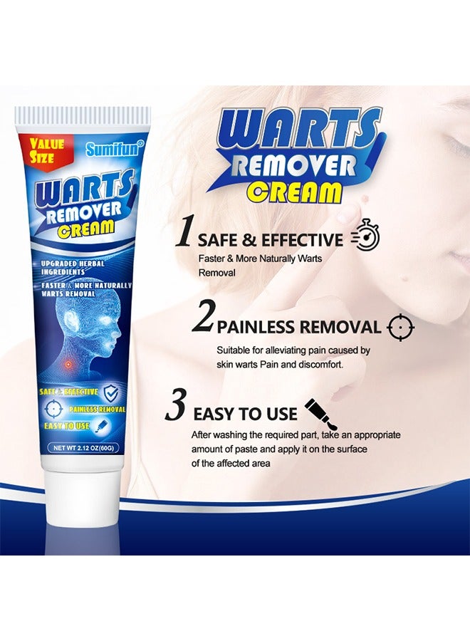 Warts Remover Cream, Fast Acting Gel Wart Removal For Plantar Wart Flat Warts And Corns, Fast-Acting Corn Removal Mask For Plantar, Common And Flat Wart 60g