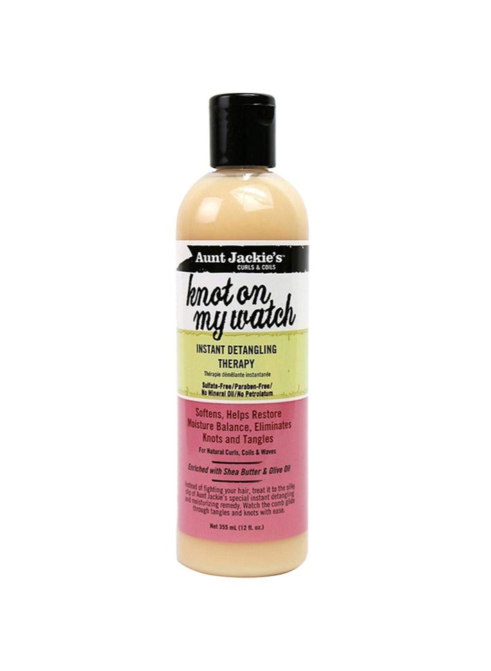 Curls And Coils Knot On My Watch Instant Detangling Therapy 12 Oz | Enriched With Shea Butter, Suitable For Curl Types 355ml Made in USA.