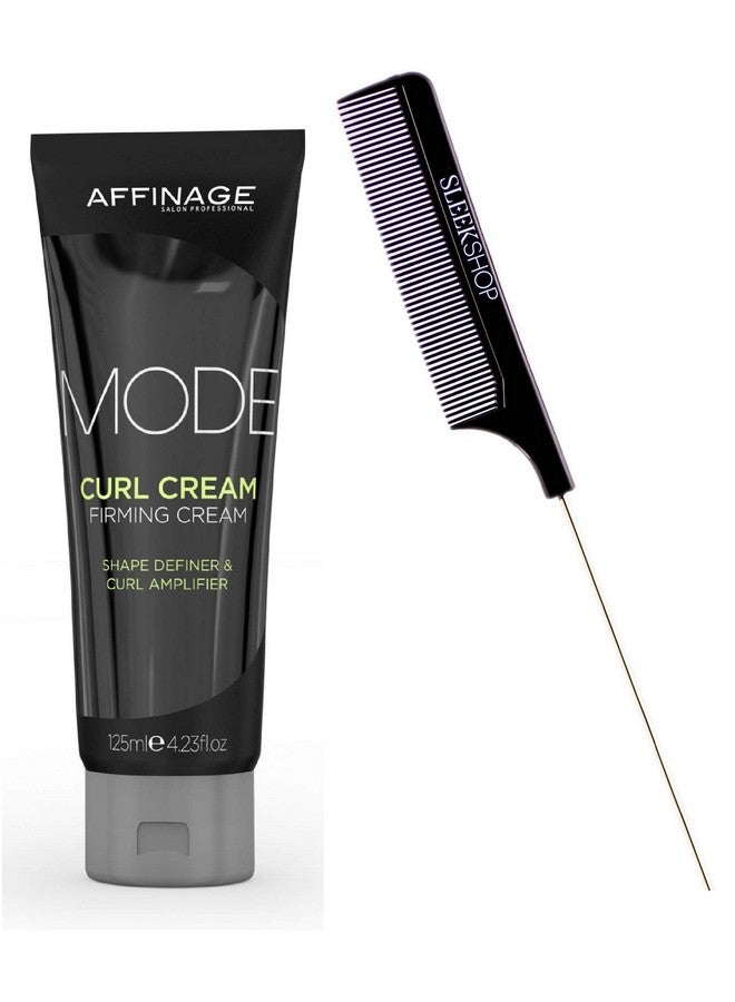 Asp Mode Curl Cream Firming Creme (W/Sleek Steel Pin Rat Tail Comb) Shape Definer & Hair Curl Amplifier (4.23 Ounce Size)