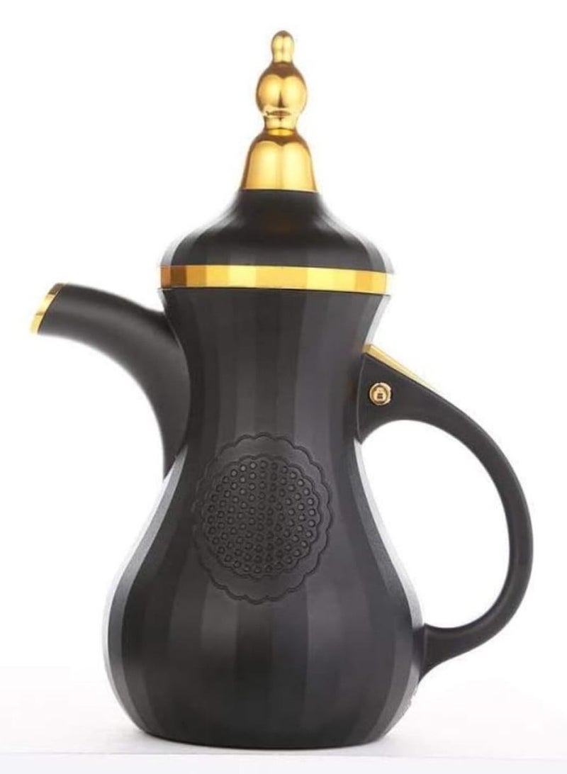 Tea Pot Charcoal Incense Burner & Bakhoor Burner Black & Gold Elegant Oud & Frankincense Resin Burners for Office & Home Decor