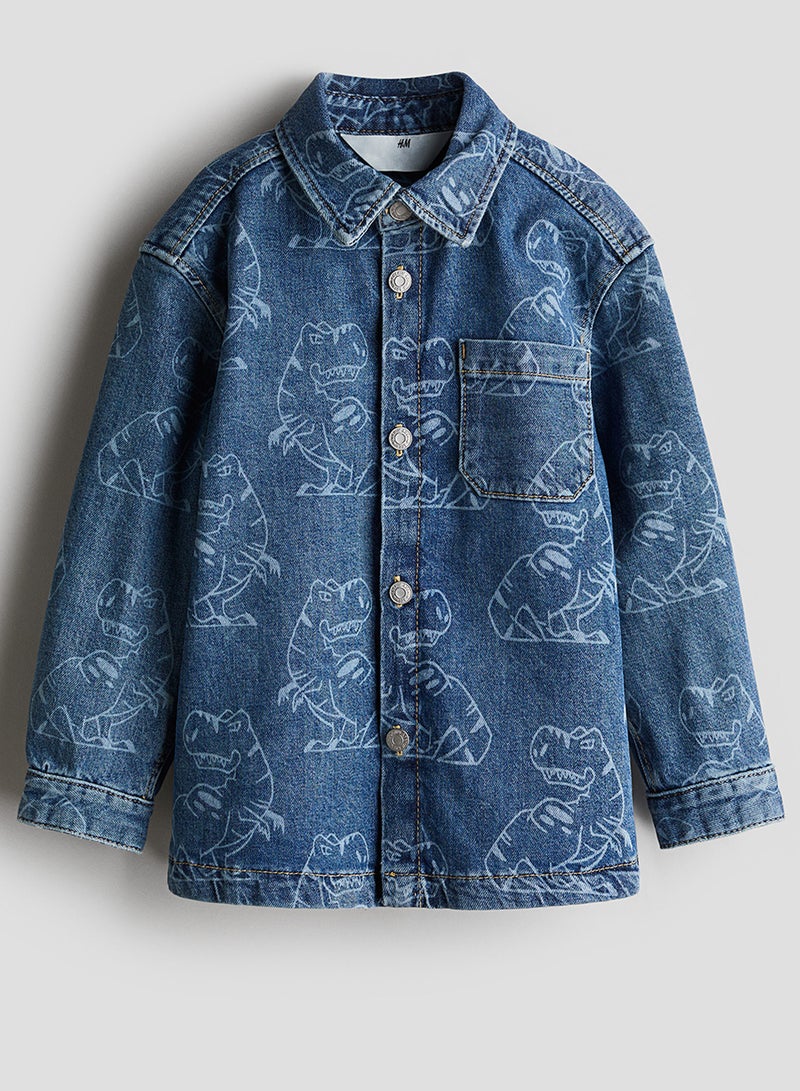 Patterned Denim Shacket