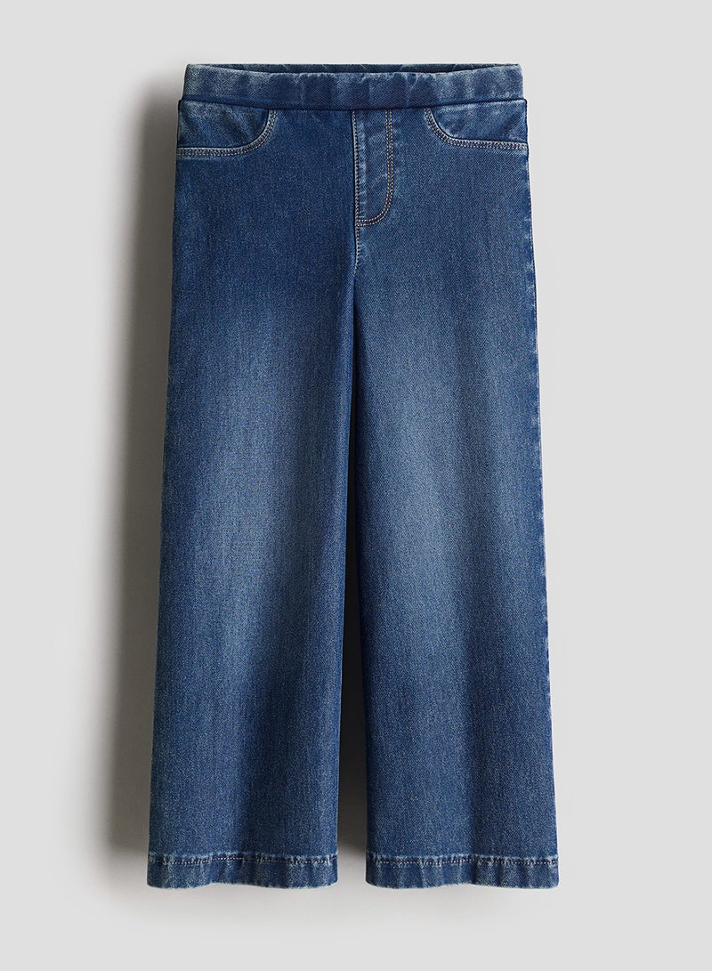 Wide Denim-Look Trousers