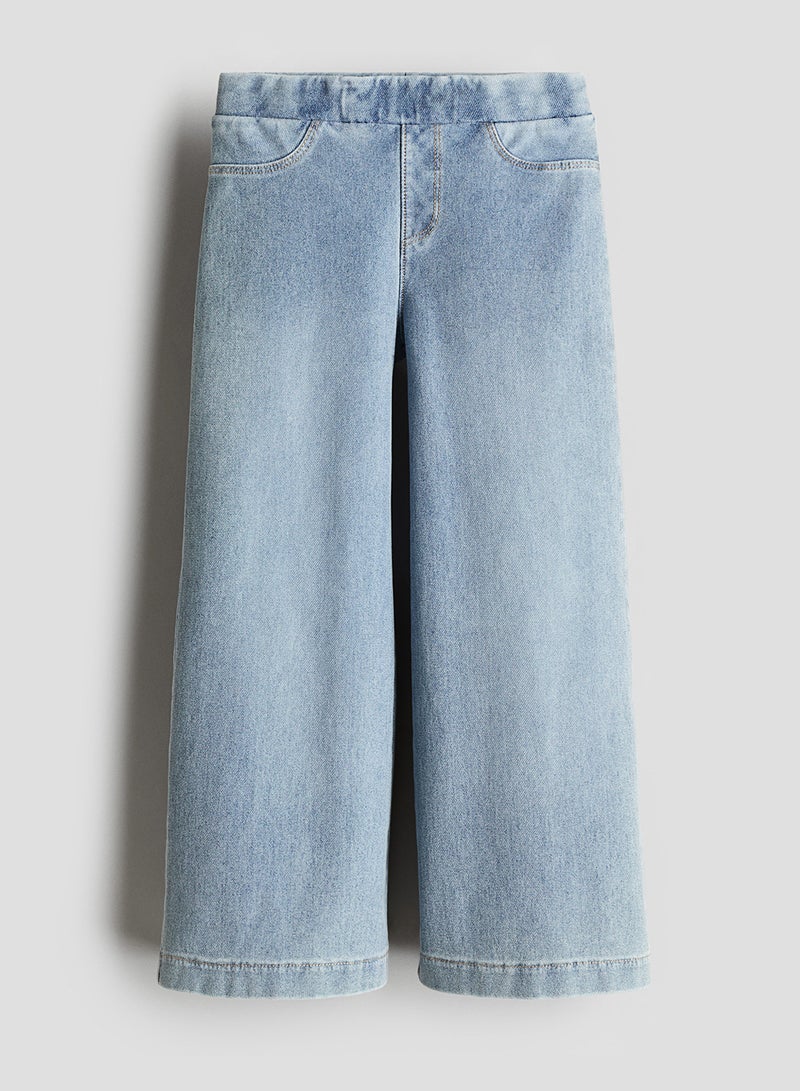 Wide Denim-Look Trousers