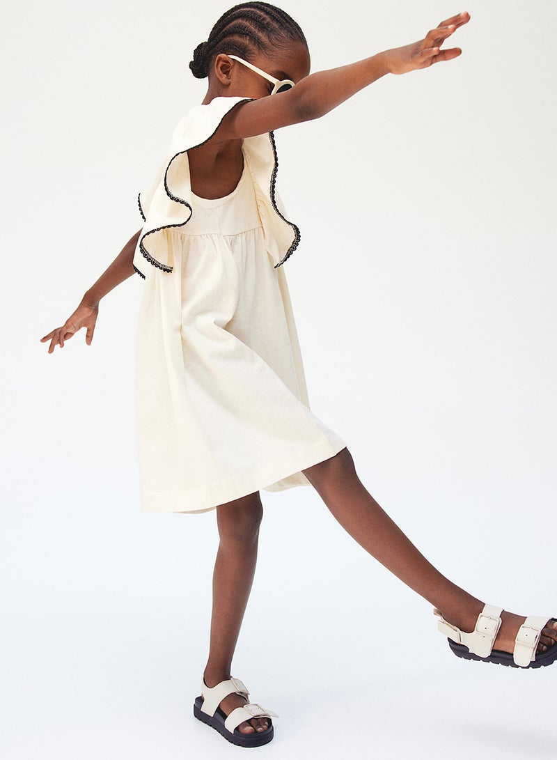 Butterfly-Sleeved Jersey Dress