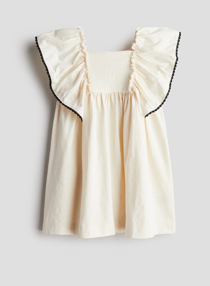 Butterfly-Sleeved Jersey Dress