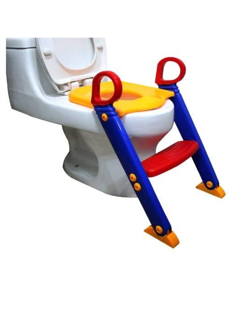 Potty Toilet Seat with Step Stool ladder, (3 in 1) Trainer for Kids Toddlers With Handles, Children's Toilet Trainer XL, Adjustable, ADJUSTABLE LEGS WITH 4 RUBBER ANTI SLIP STOPPERS