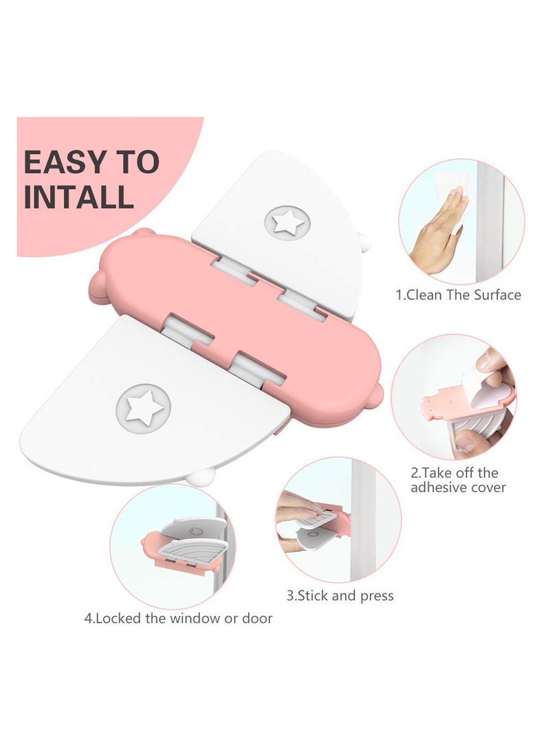 4 Piece Child Safety Lock Sliding Glass Door Child Lock Window Stopper Sliding Screen Sliding Window Lock Balcony Closet Door