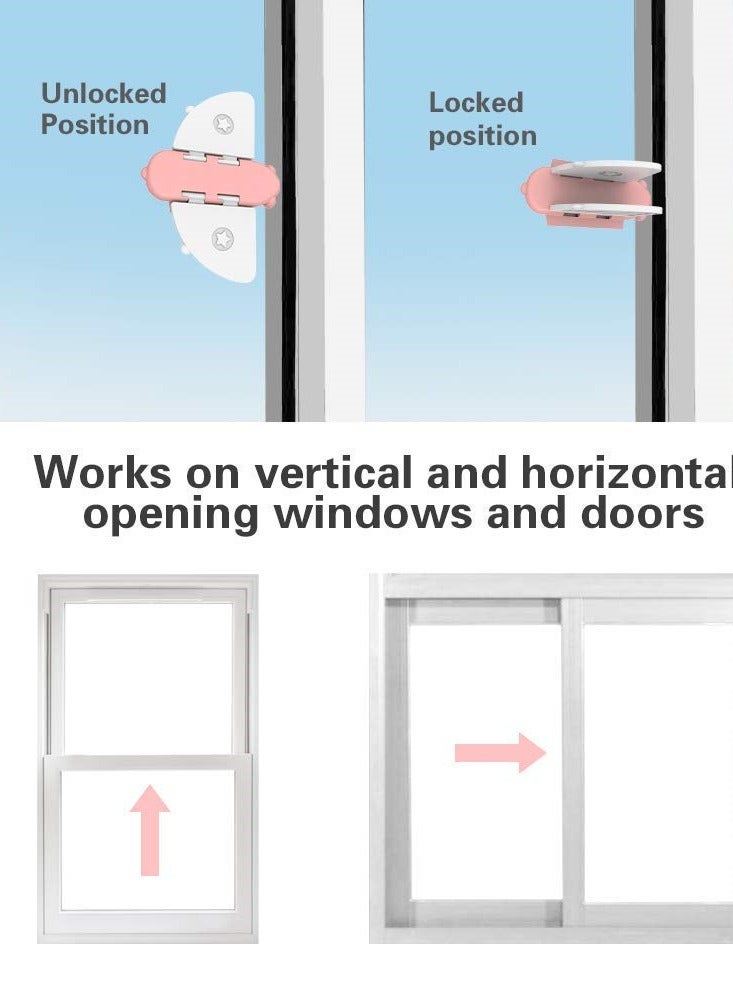 4 Piece Child Safety Lock Sliding Glass Door Child Lock Window Stopper Sliding Screen Sliding Window Lock Balcony Closet Door