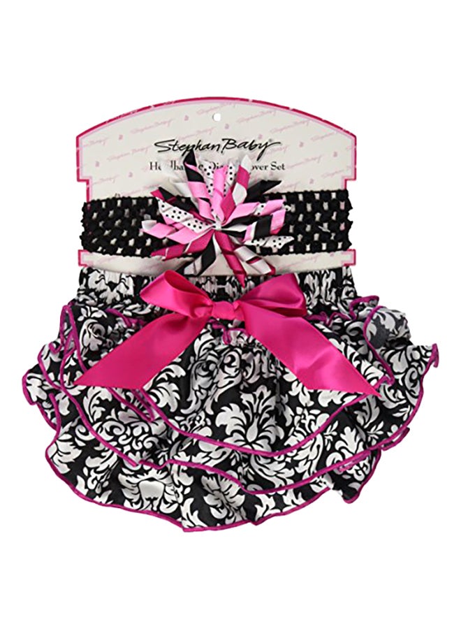 Ruffled Diaper Cover And Headband Gift Set