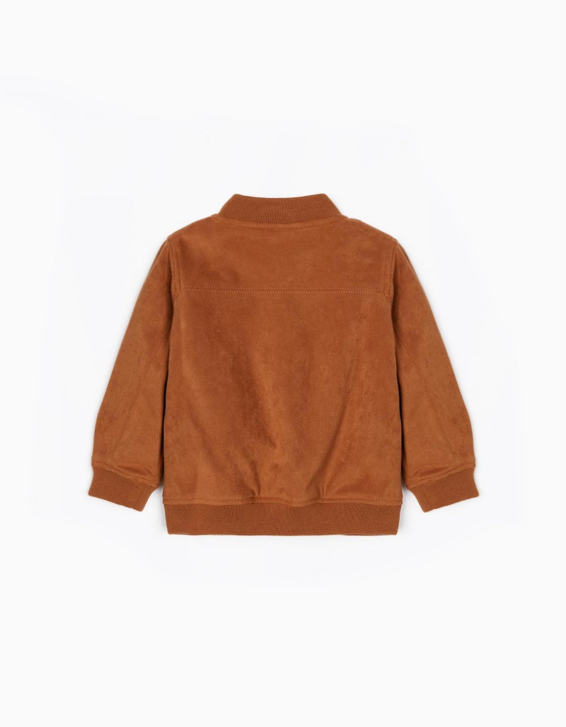 Suede-Like Jacket for Baby Boys, Brown