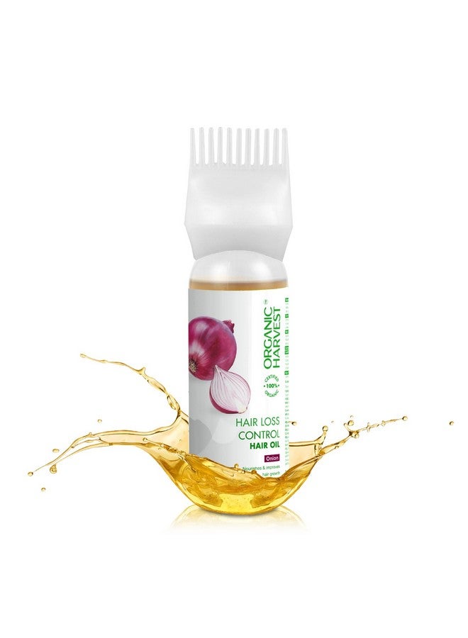 Hair Loss Control Hair Oil: Onion | Hair Oil For Hair Fall & Regrowth | Red Onion Oil For Hair Growth | 100% American Certified Organic | Sulphate And Paraben Free | 150Ml