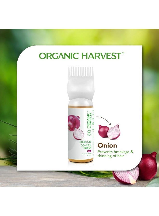 Hair Loss Control Hair Oil: Onion | Hair Oil For Hair Fall & Regrowth | Red Onion Oil For Hair Growth | 100% American Certified Organic | Sulphate And Paraben Free | 150Ml