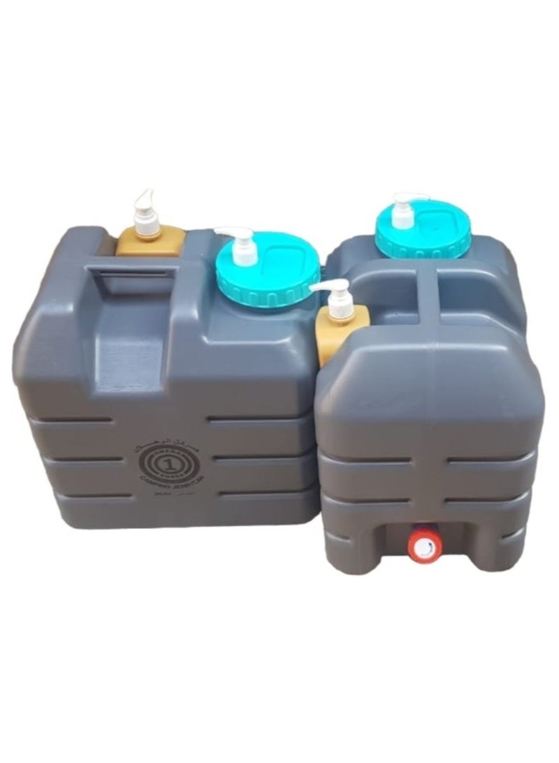 2 Pcs Outdoor HDPE Water Tank For Camping 20Ltr Each