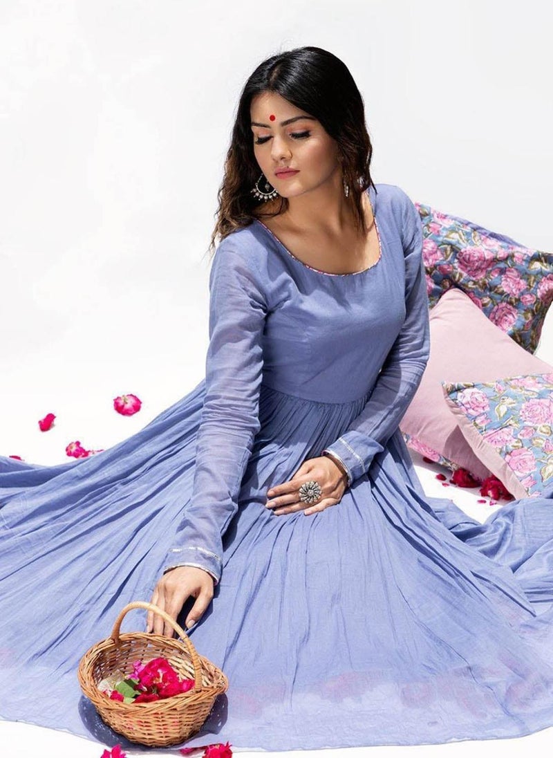 Baiguni Mulmul Anarkali Set (Set Of 3)