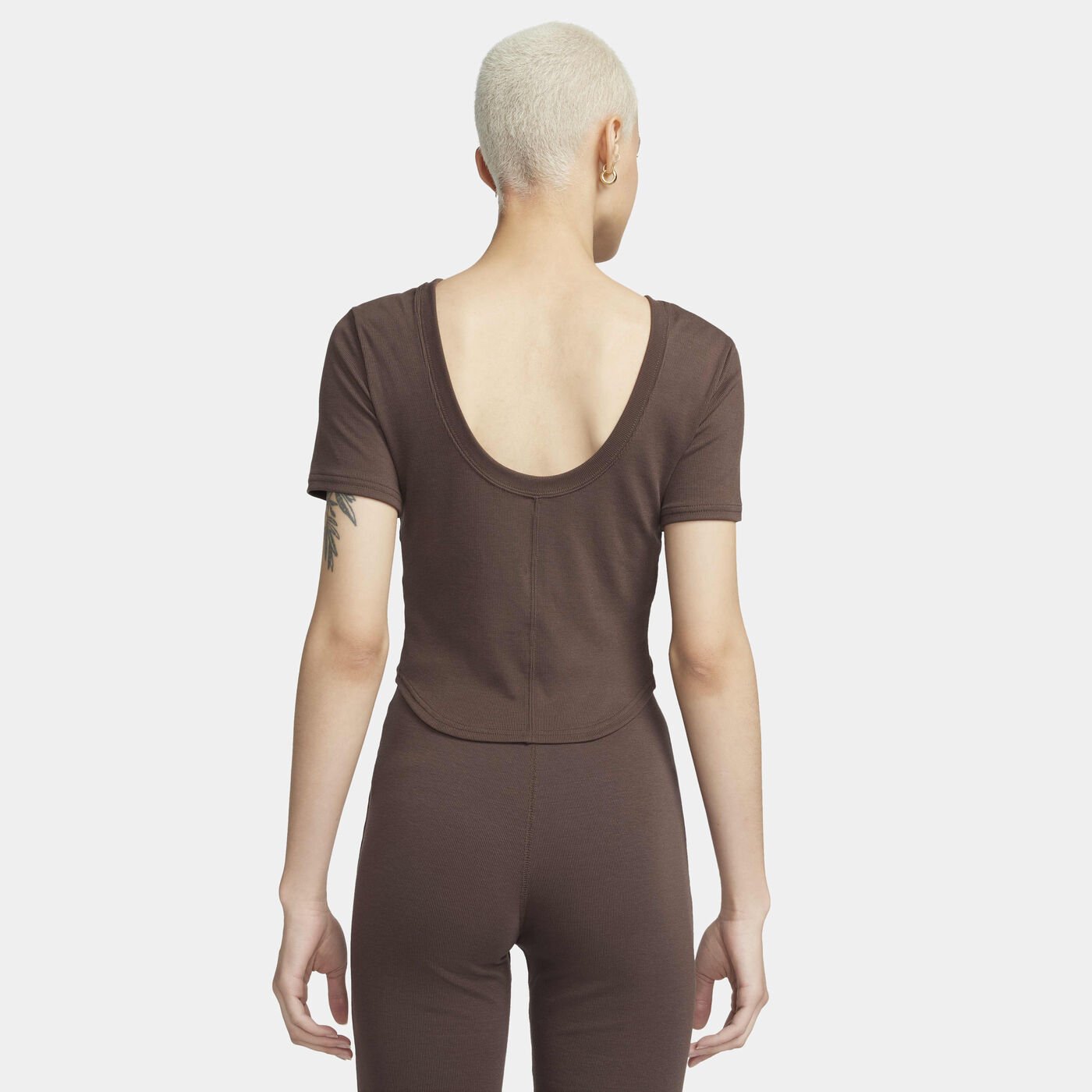 Women's Sportswear Chill Scoop-Back Mini-Rib Top