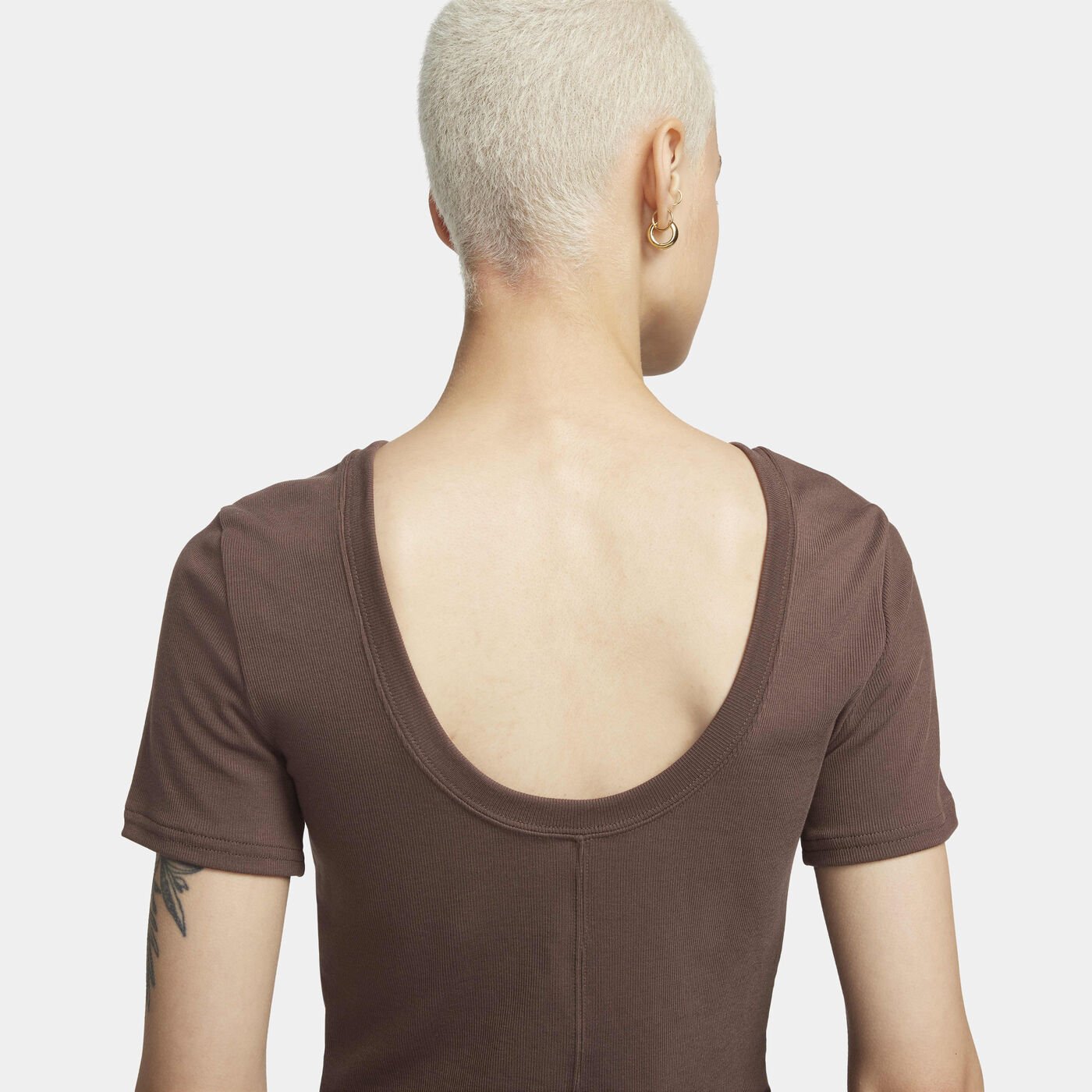 Women's Sportswear Chill Scoop-Back Mini-Rib Top