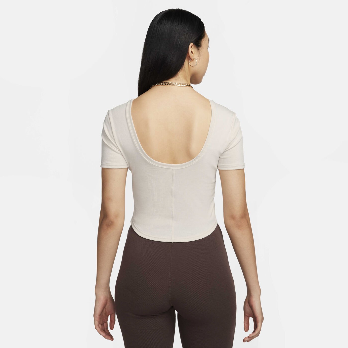 Women's Sportswear Chill Scoop-Back Mini-Rib Top