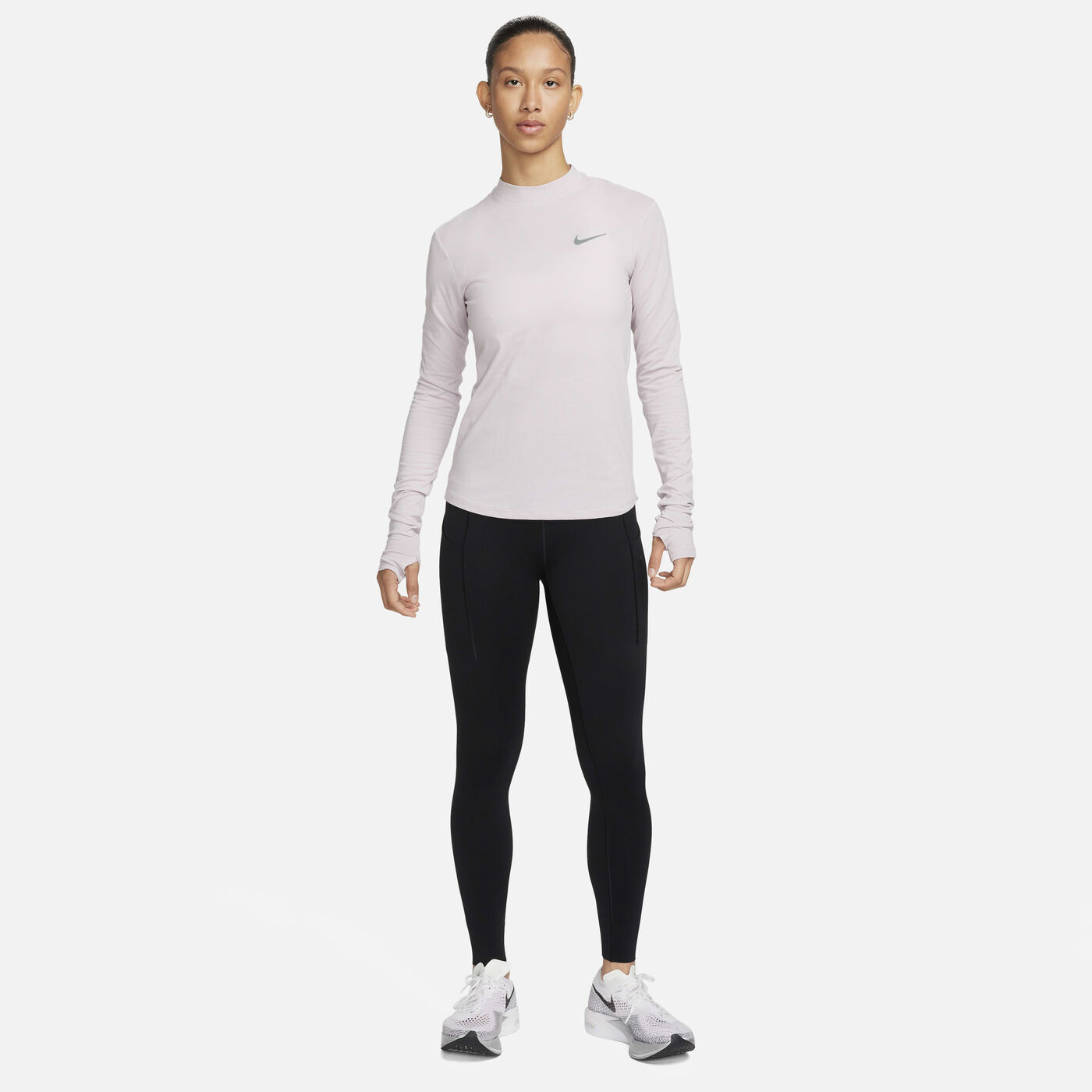 Women's Swift Dri-FIT Mock-Neck Long-Sleeve Running Top