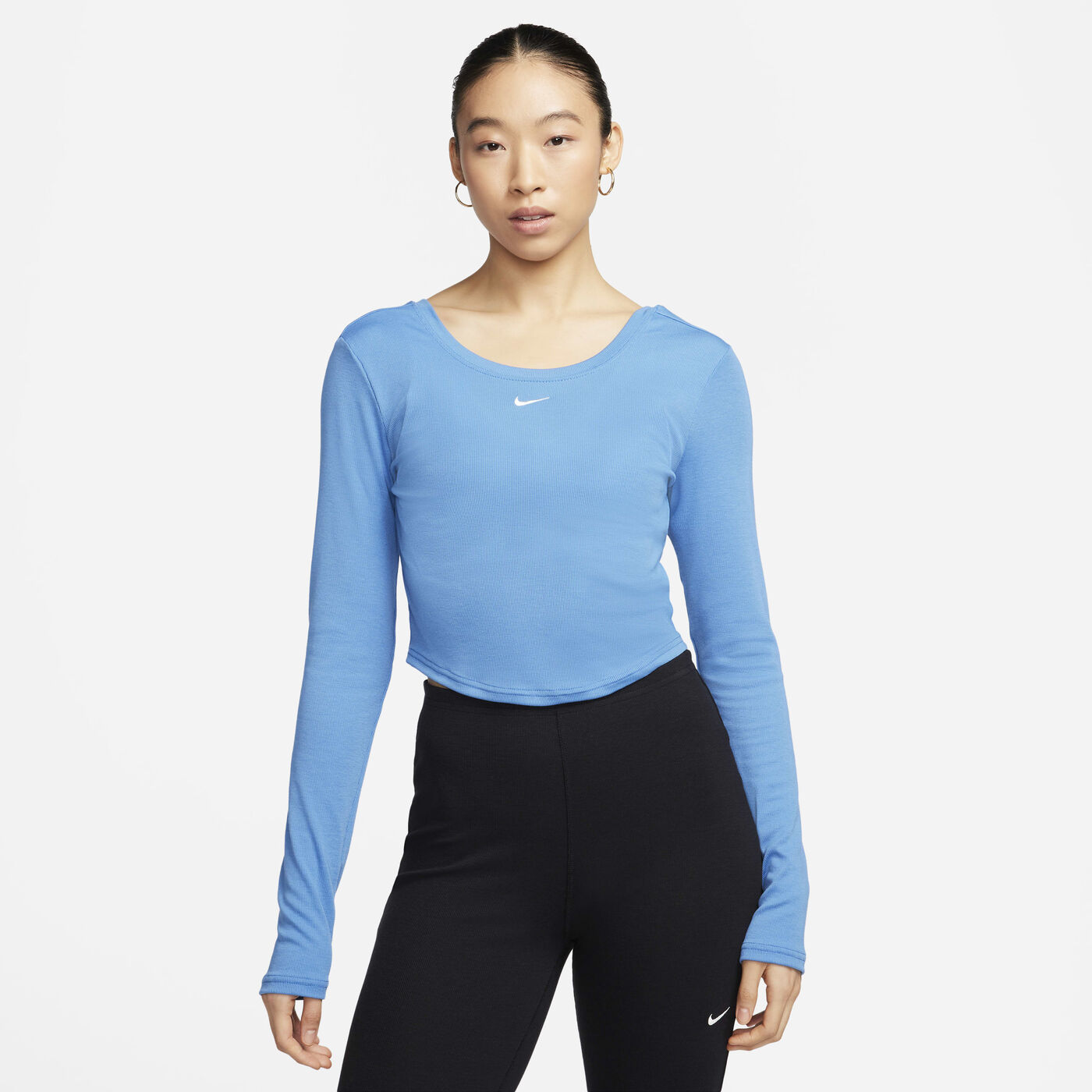 Women's Sportswear Chill Scoop-Back Long-Sleeve Mini-Rib Top