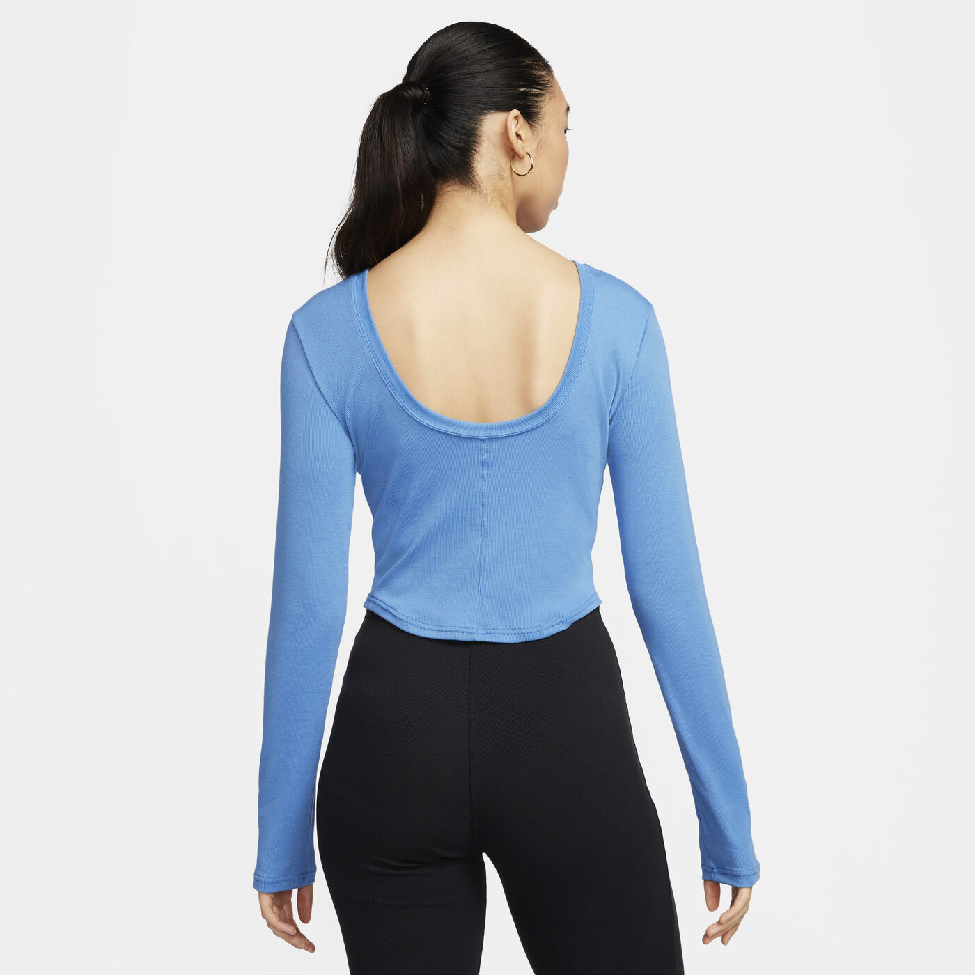 Women's Sportswear Chill Scoop-Back Long-Sleeve Mini-Rib Top