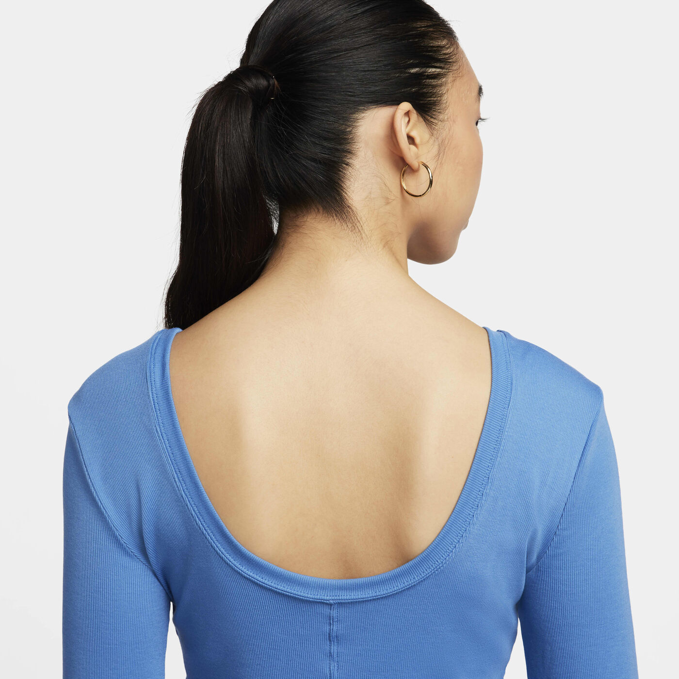 Women's Sportswear Chill Scoop-Back Long-Sleeve Mini-Rib Top