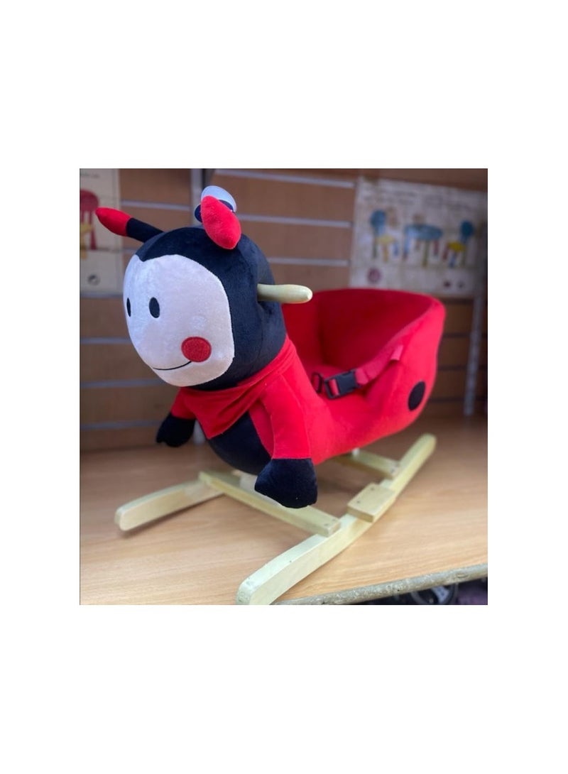 Rocking Horse bug Wooden Rocking Toy Ladybug for 6+ months to 36 month Red