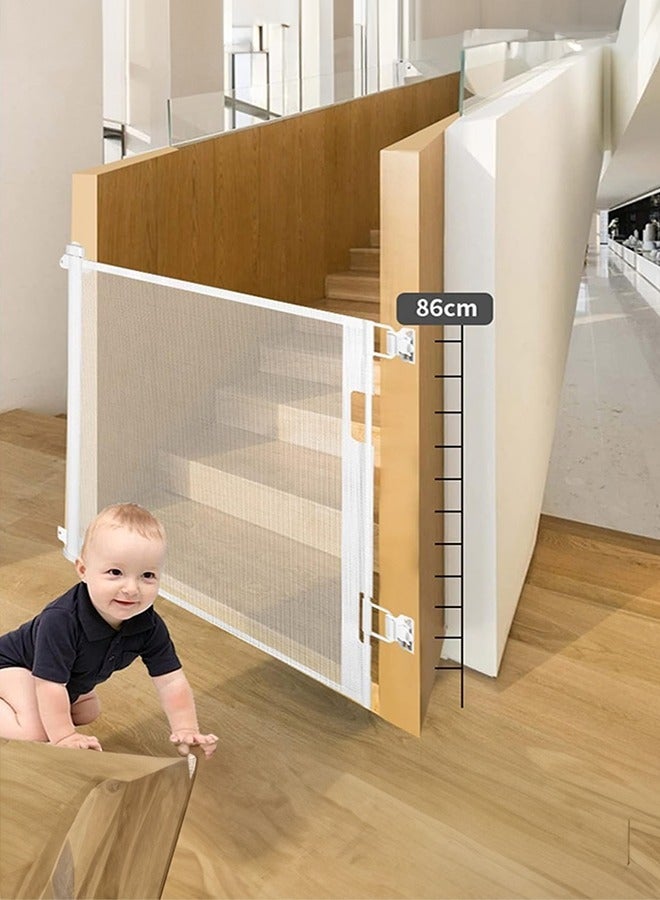 Retractable Baby Gates Mesh Safety Gate Extra Wide Dog Gate Child Safety Gate for Doorways Hallways