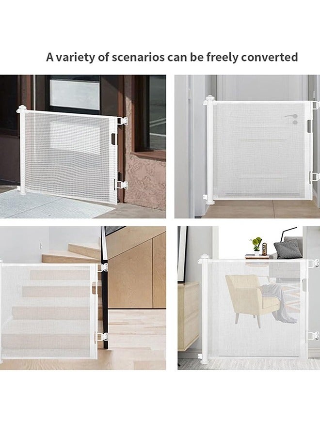 Retractable Baby Gates Mesh Safety Gate Extra Wide Dog Gate Child Safety Gate for Doorways Hallways