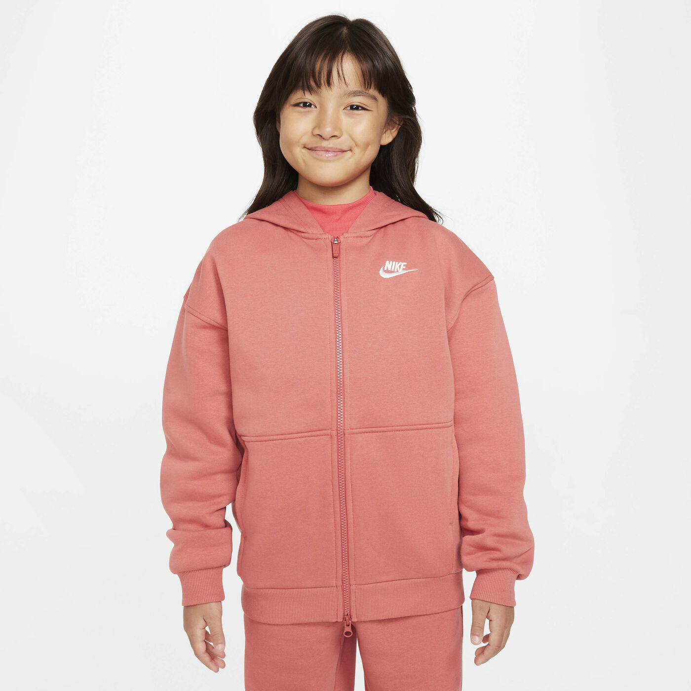 Kids' Sportswear Club Fleece Oversized Full-Zip Hoodie