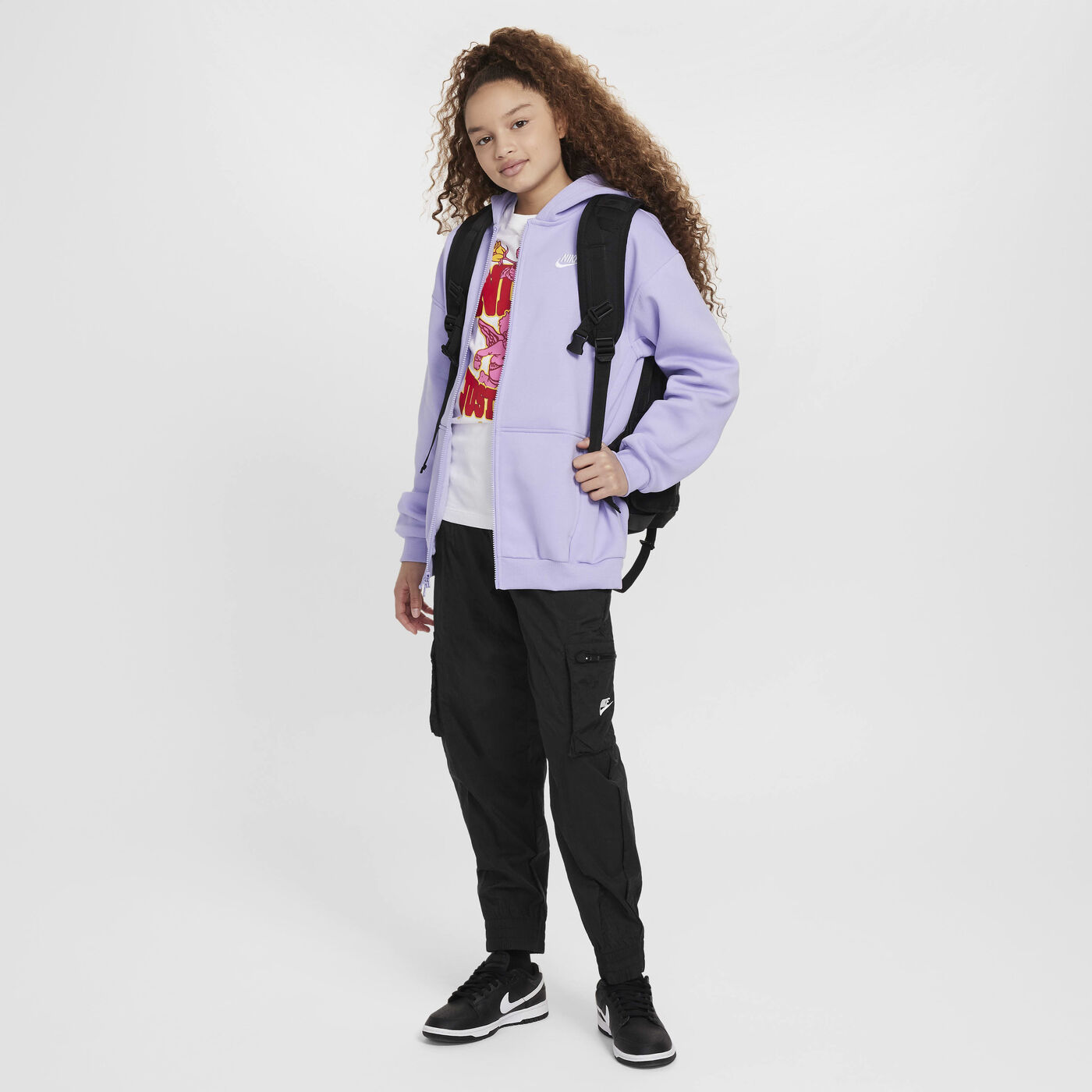 Kids' Sportswear Club Fleece Oversized Full-Zip Hoodie