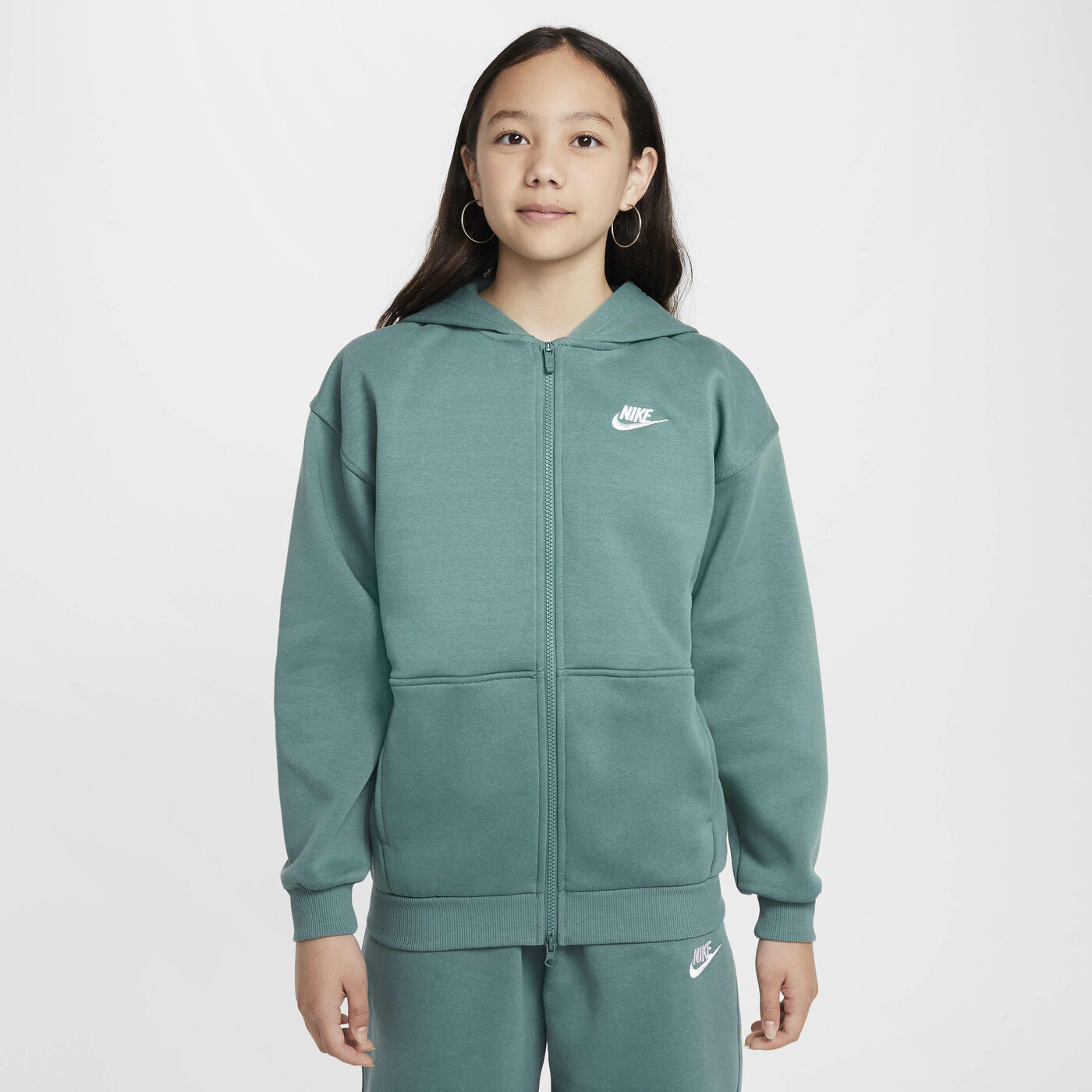 Kids' Sportswear Club Fleece Oversized Full-Zip Hoodie