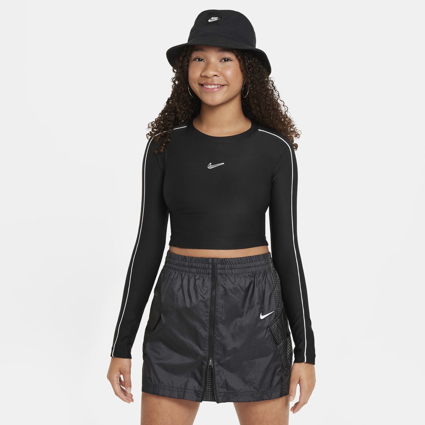 Kids' Sportswear Long-Sleeve Cropped Top