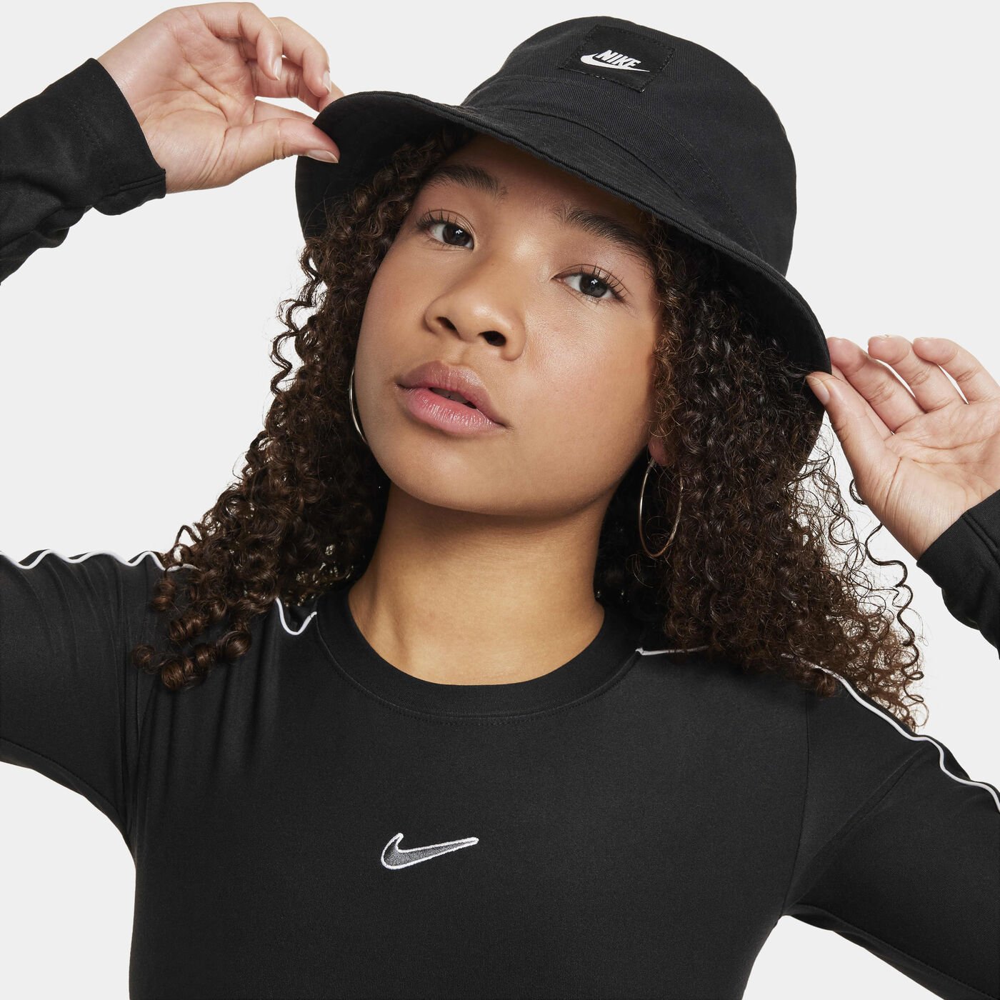 Kids' Sportswear Long-Sleeve Cropped Top