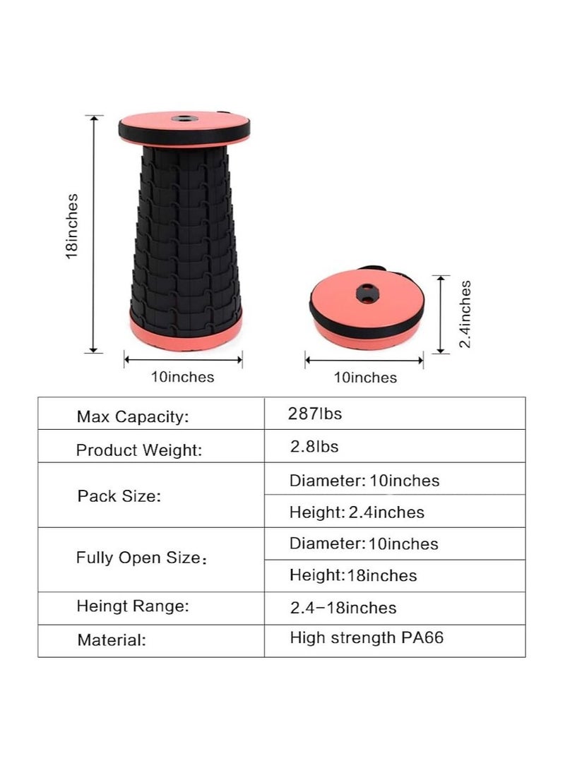 Telescopic Foldable Stool With Strong Construction And Adjustable Height For Camping And Fishing