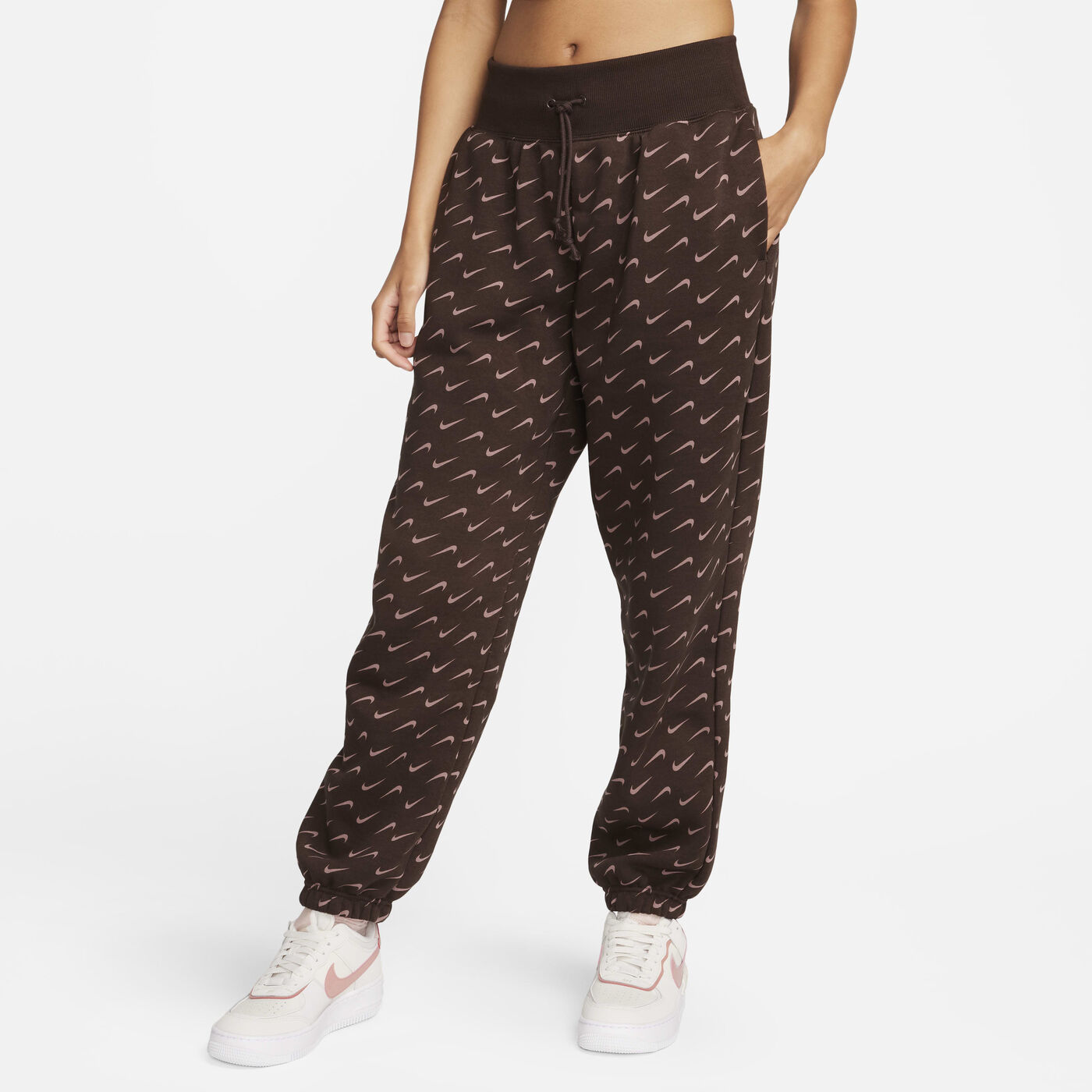 Women's Sportswear Phoenix Fleece Oversized Printed Tracksuit Bottoms