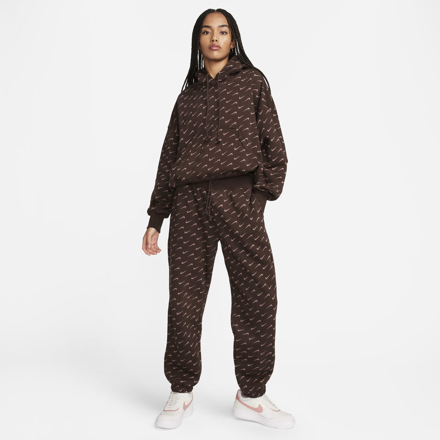 Women's Sportswear Phoenix Fleece Oversized Printed Tracksuit Bottoms