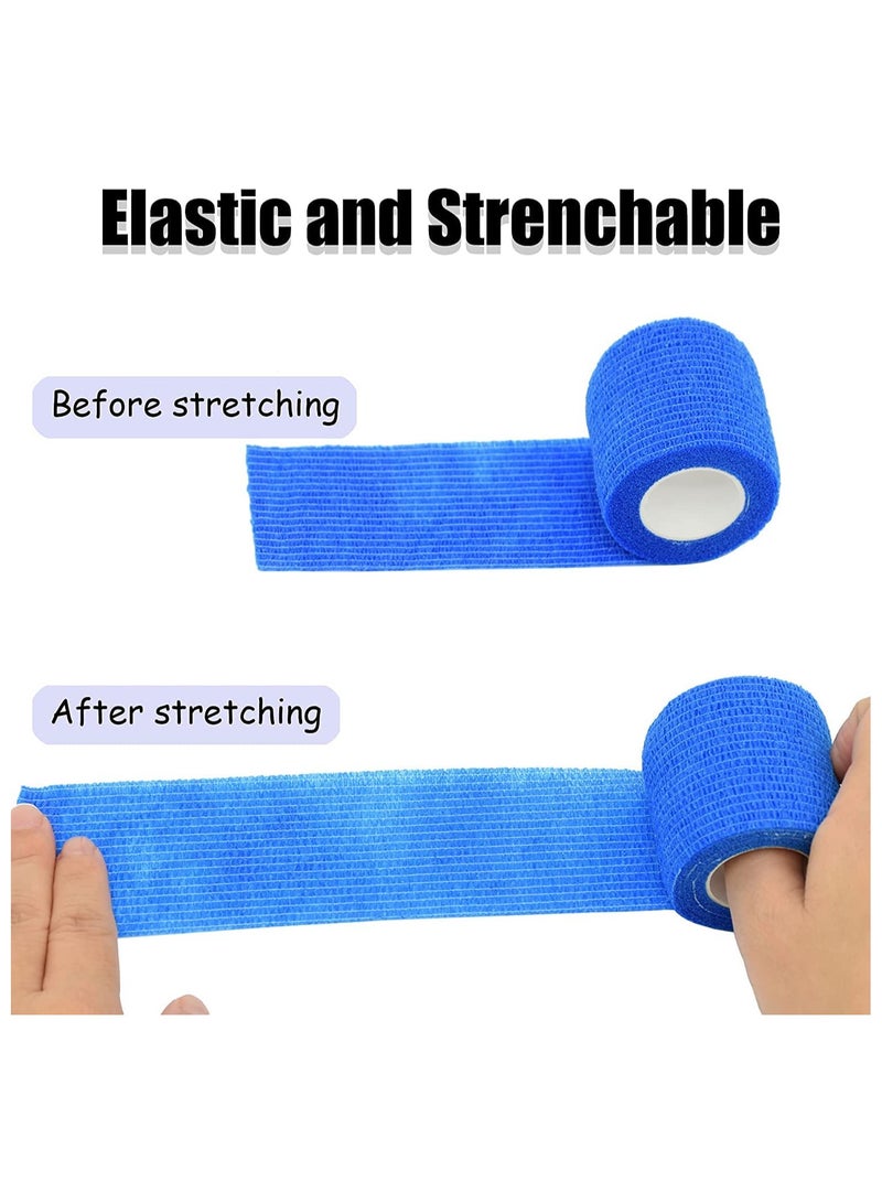 Versatile Elastic Self Adhesive Tape - 2 Inches X 5 Yards, Self Adherent Cohesive Wrap for Sports, Breathable Bandage for Wrist, Ankle & Pets (6 Pack Mixed Colors)