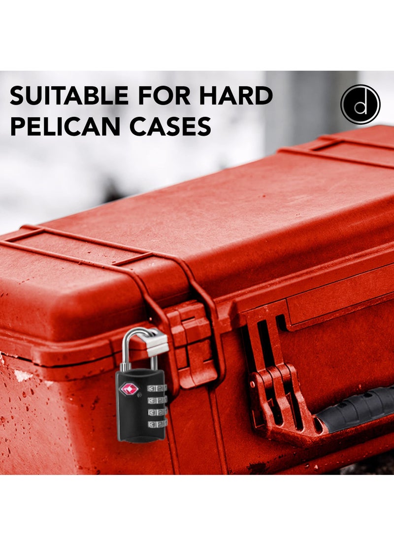 Luggage Lock- 4 Digit Combination Steel Padlocks - Approved Travel Lock for Suitcases & Baggage