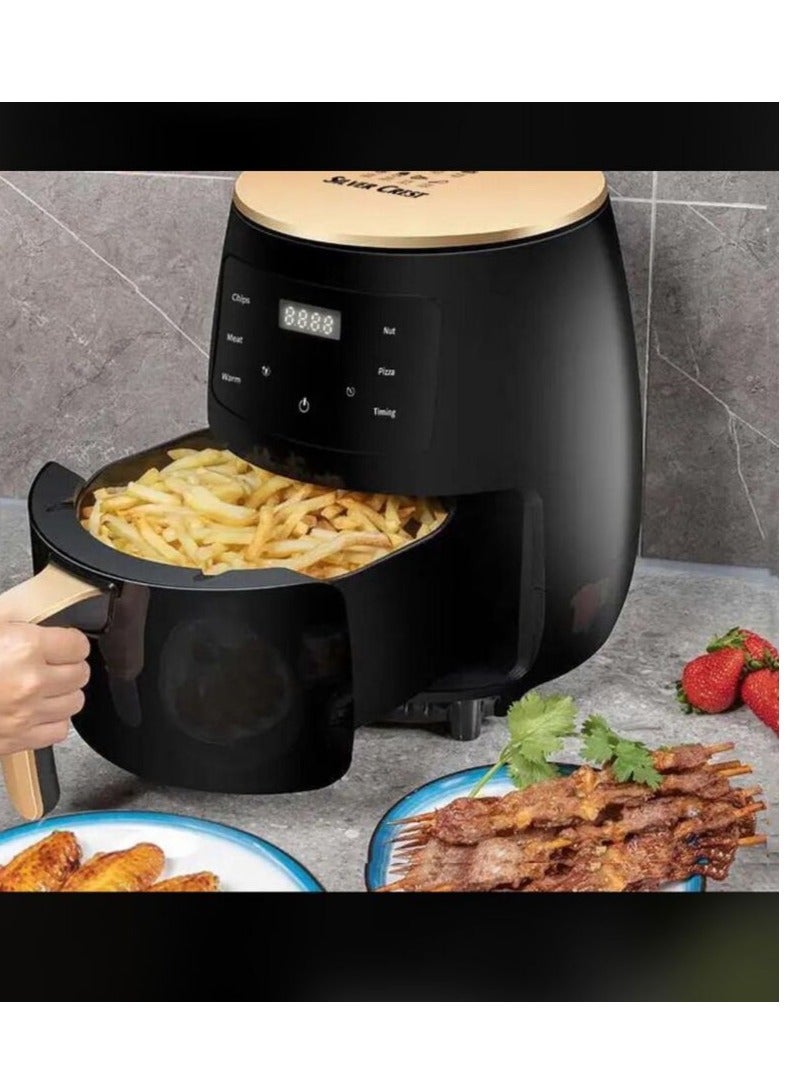 Air Fryer, 4.5 Litre Large Capacity Home French Fries Machine, 30 Minute Timer and Adjustable Temperature Control for Healthy Oil Free or Low Fat Cooking