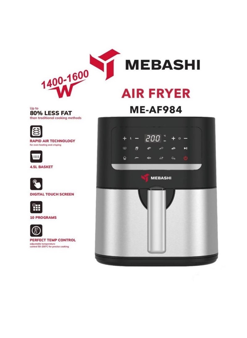 Mebashi Air Fryer 4.5L 1600W